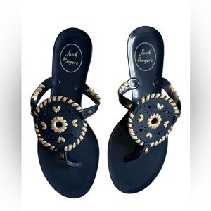 Jack Rogers Women's Sandals in Navy and Gold